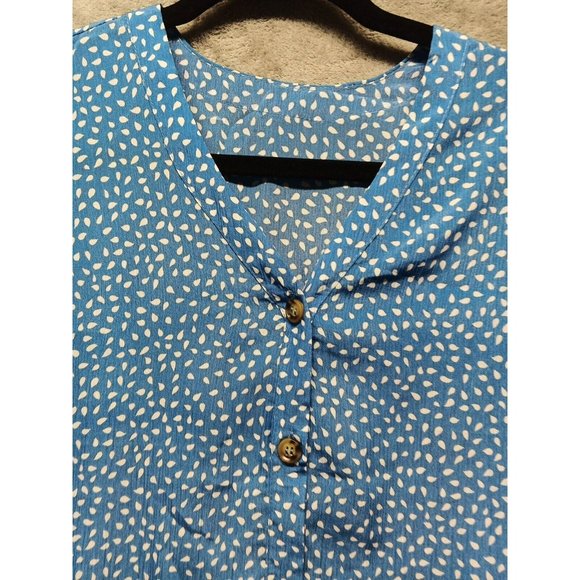 Women Mini Dress Dropped Waist V-neck Button Front Closure US SIZE 10 - Picture 4 of 14